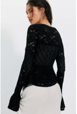Free people Free People - Lace Layering Long Sleeve Top (Black)