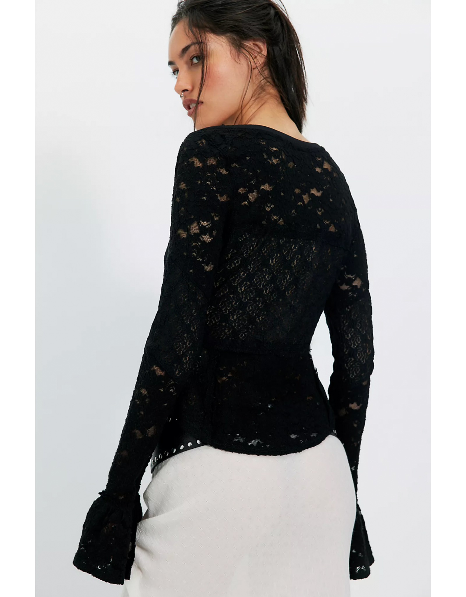 Free people Free People - Lace Layering Long Sleeve Top (Black)