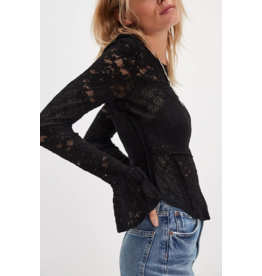 Free people Free People - Lace Layering Long Sleeve Top (Black)