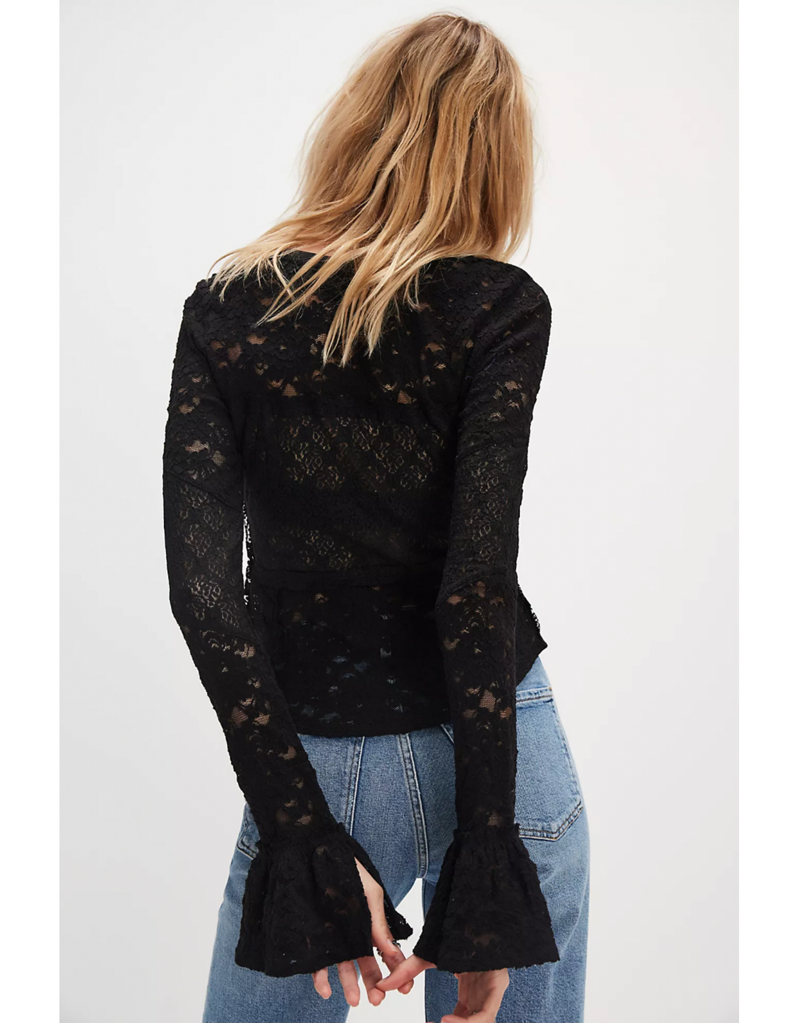 Free people Free People - Lace Layering Long Sleeve Top (Black)
