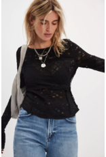 Free people Free People - Lace Layering Long Sleeve Top (Black)
