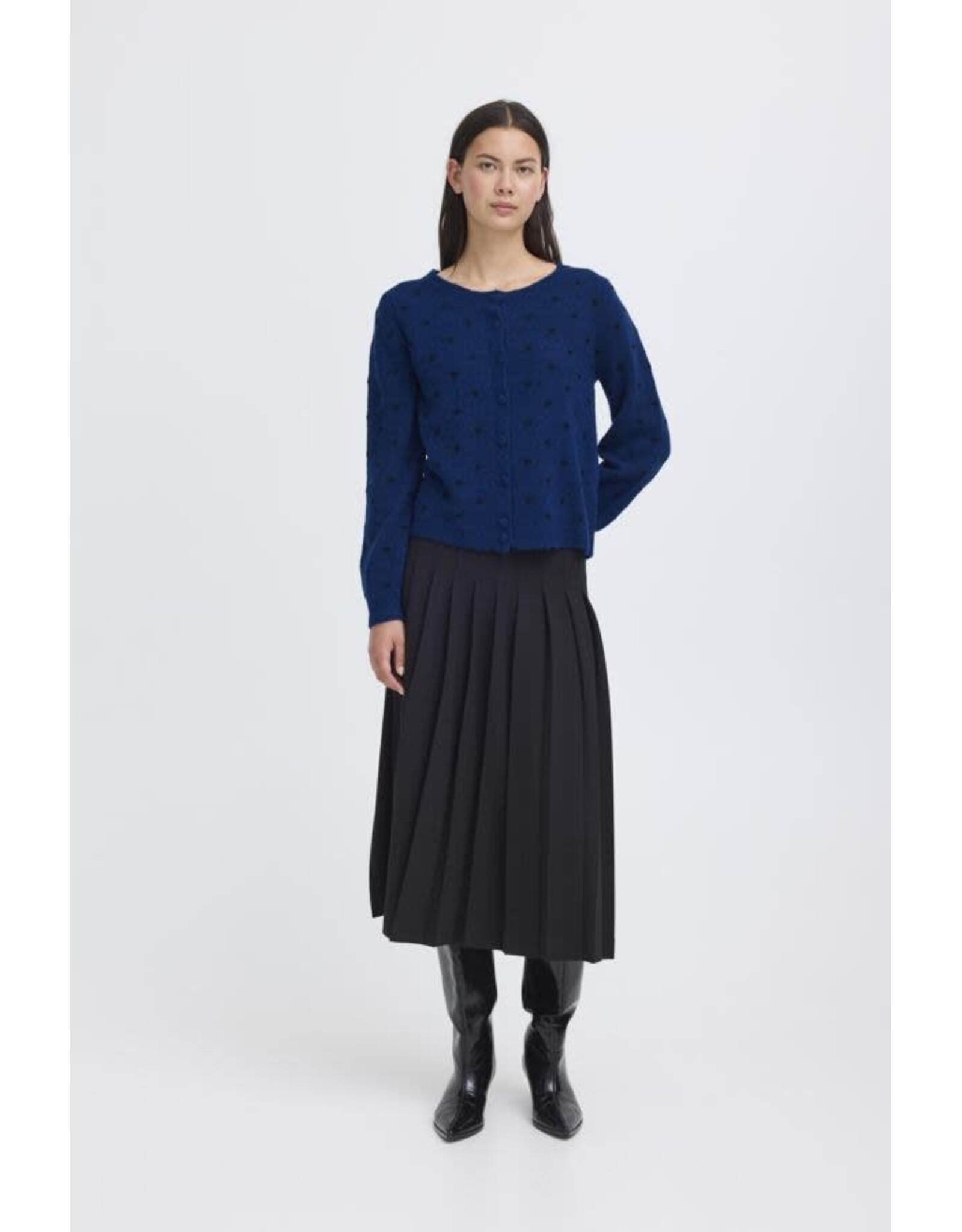 ICHI ICHI - Destine Cardigan (Navy Peony)