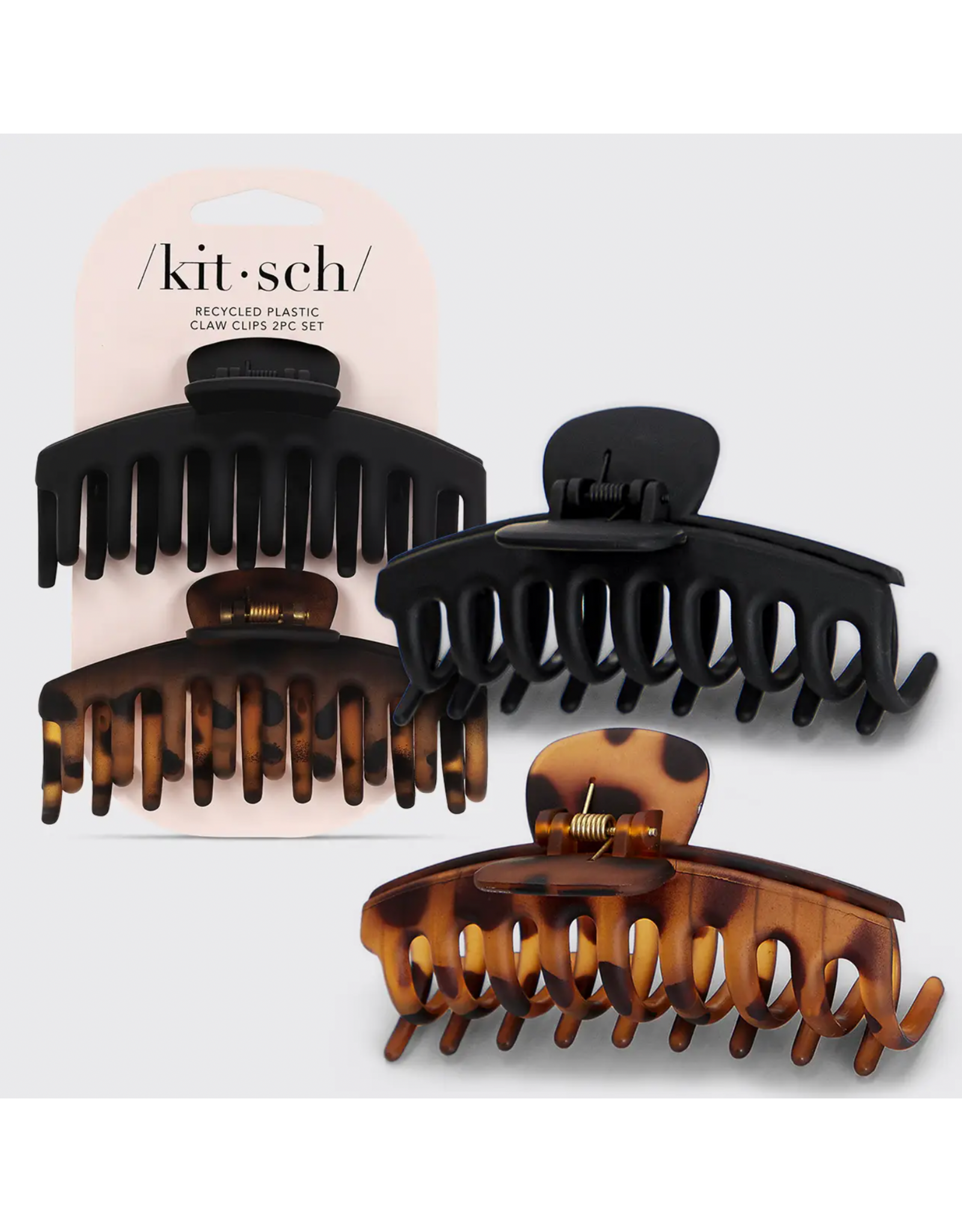 kitsch Kitsch - Recycled Plastic Oversized Matte Claw Clips 2pc Set