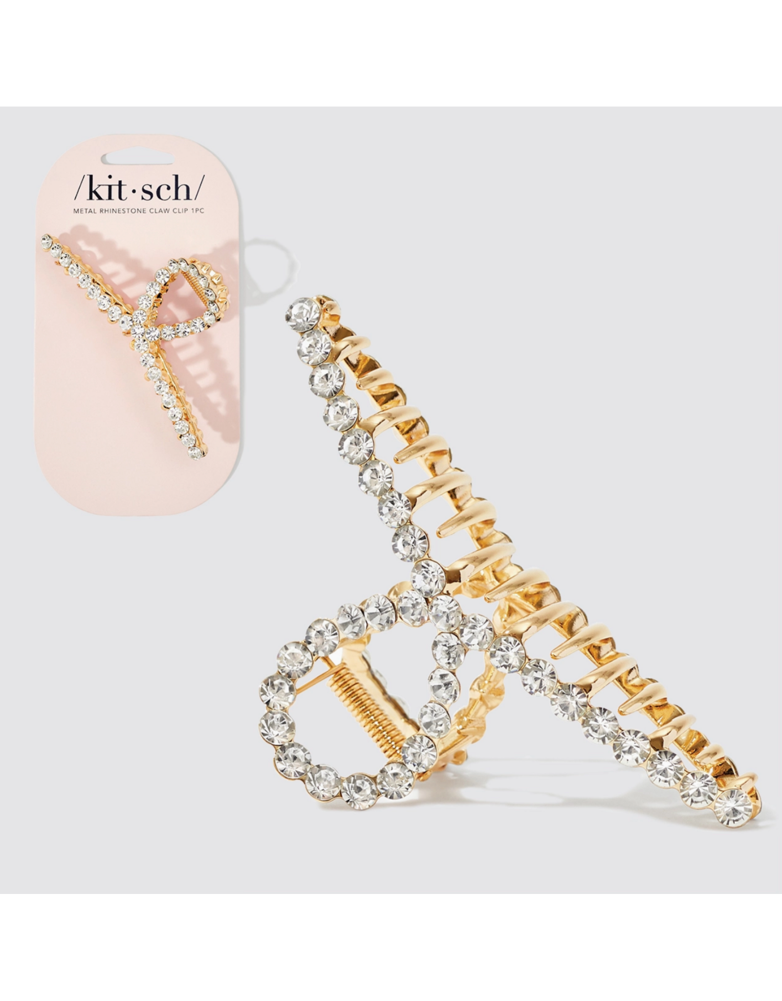kitsch Kitsch - Metal Rhinestone Loop Claw Clip 1pc (Gold)