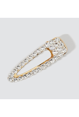 kitsch Kitsch - Metal Rhinestone Large Open Shape Hair Clip 1pc - Gold