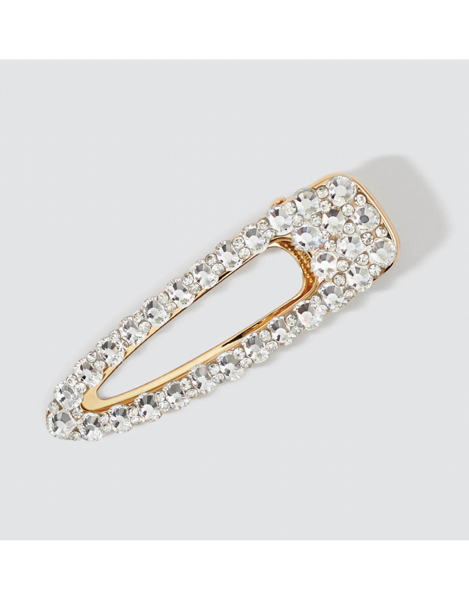 kitsch Kitsch - Metal Rhinestone Large Open Shape Hair Clip 1pc - Gold
