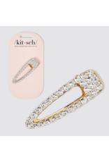 kitsch Kitsch - Metal Rhinestone Large Open Shape Hair Clip 1pc - Gold