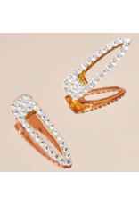 kitsch Kitsch - Metal Rhinestone Large Open Shape Hair Clip 1pc - Gold