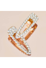 kitsch Kitsch - Metal Rhinestone Large Open Shape Hair Clip 1pc - Gold