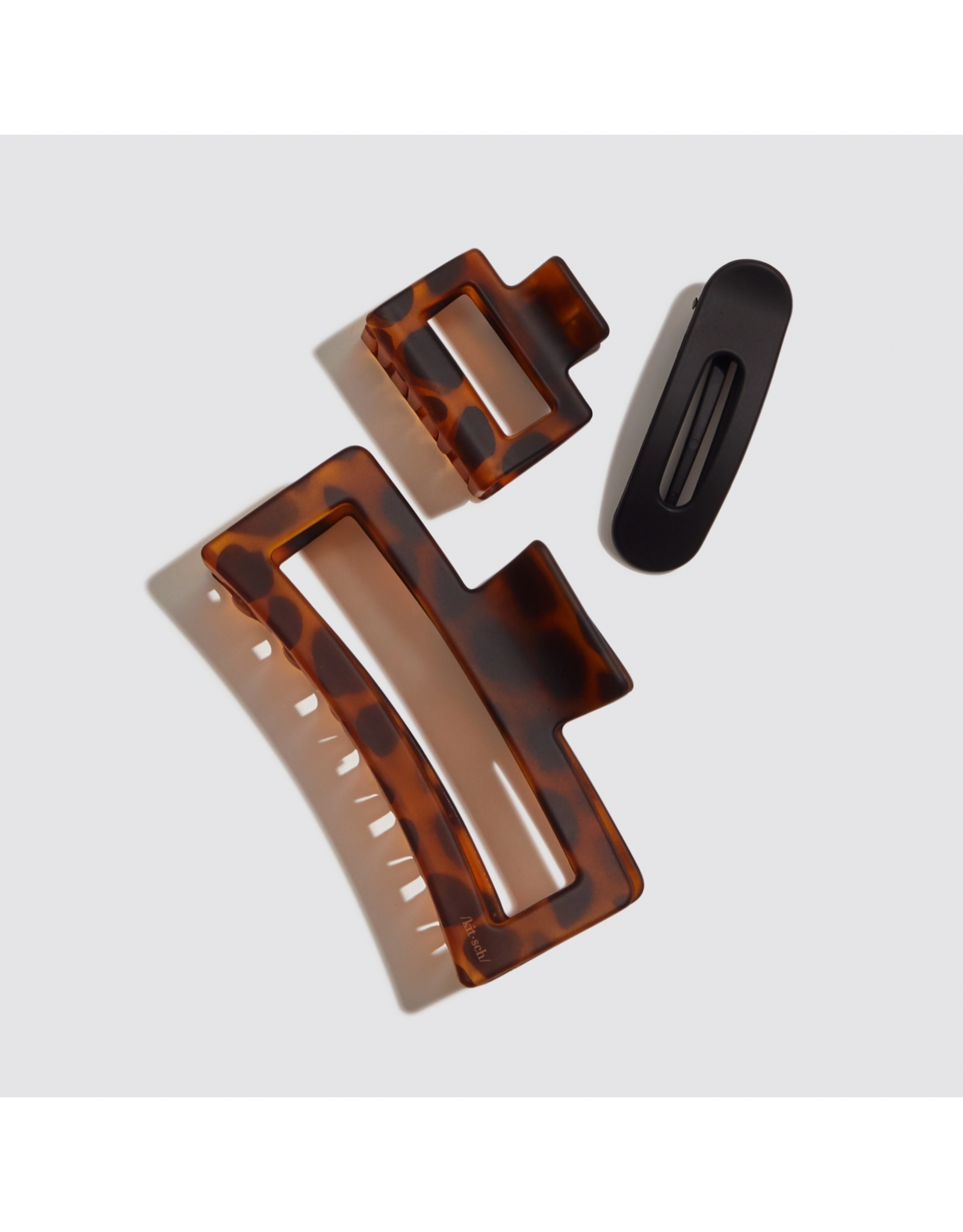 kitsch Kitsch - Recycled Plastic Assorted Claw Clips- Rectangle Open Shape