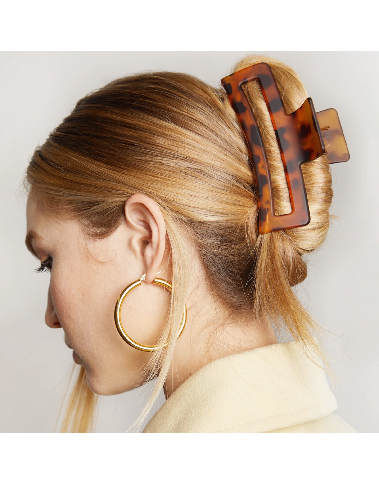 kitsch Kitsch - Recycled Plastic Assorted Claw Clips- Rectangle Open Shape