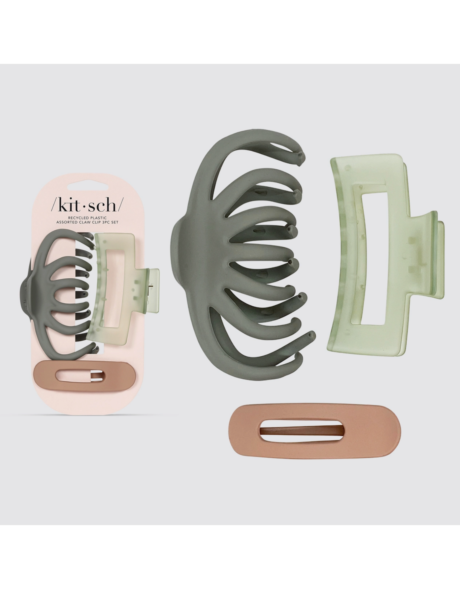 kitsch Kitsch - Recycled Plastic Assorted Claw Clip Set 3pc (Octopus)