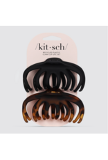 kitsch Kitsch - Recycled Plastic Octopus Claw Clips 2pc (Black and Tortoise)