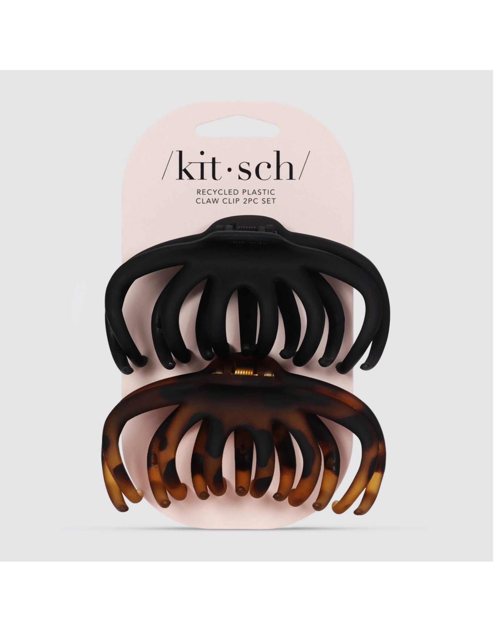 kitsch Kitsch - Recycled Plastic Octopus Claw Clips 2pc (Black and Tortoise)