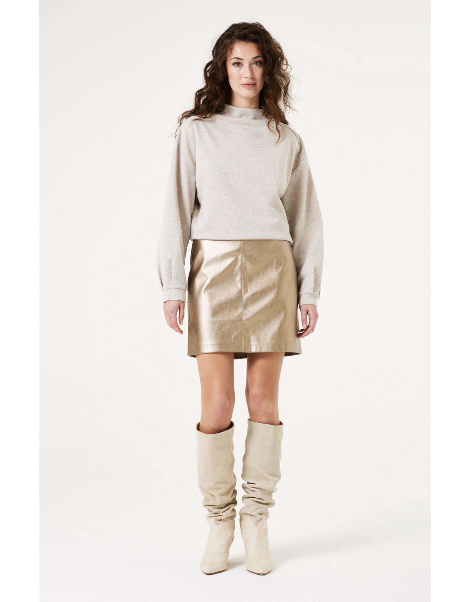 Garcia Garcia - Metallic Faux Leather Skirt (Bronze Gold)