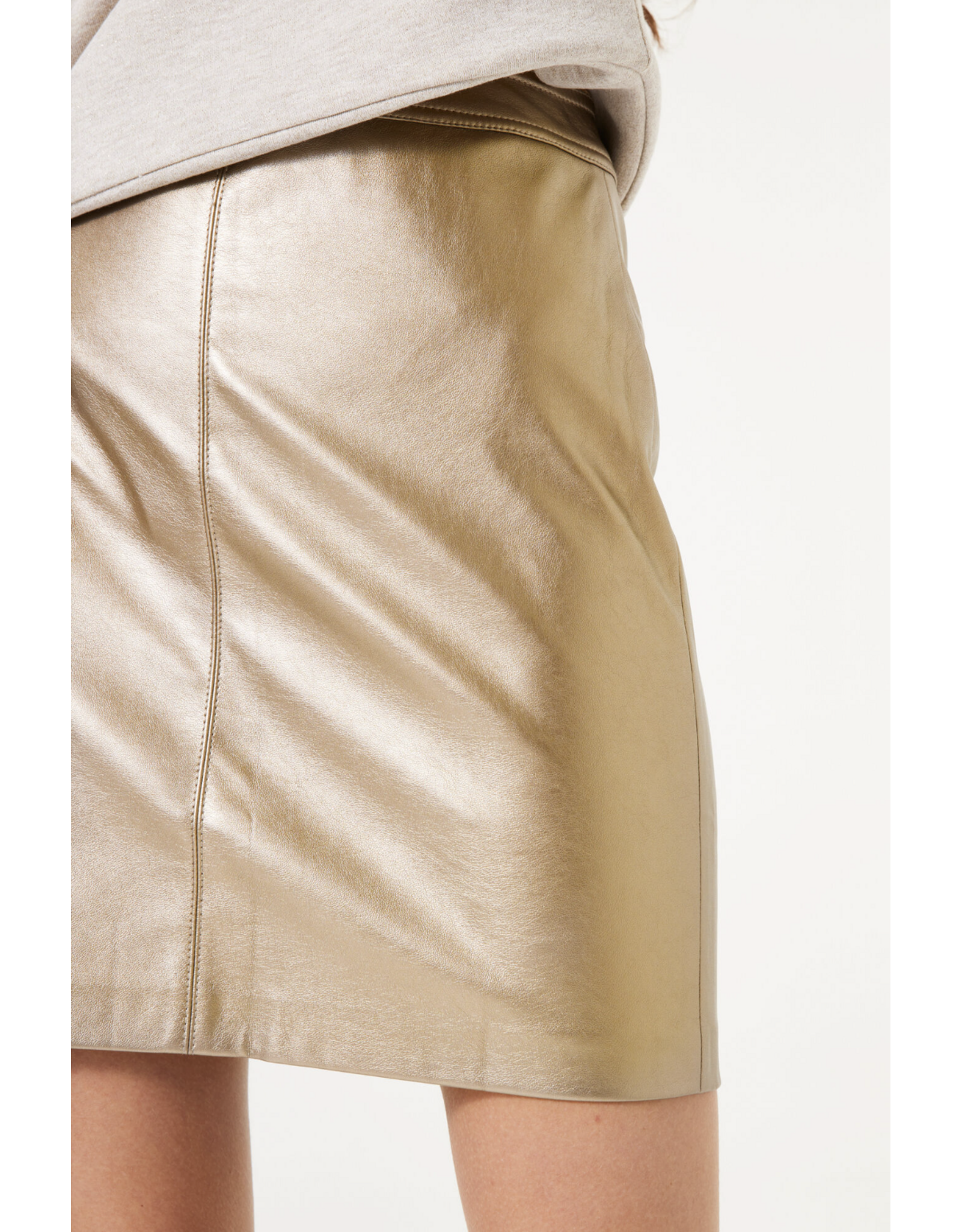 Garcia Garcia - Metallic Faux Leather Skirt (Bronze Gold)