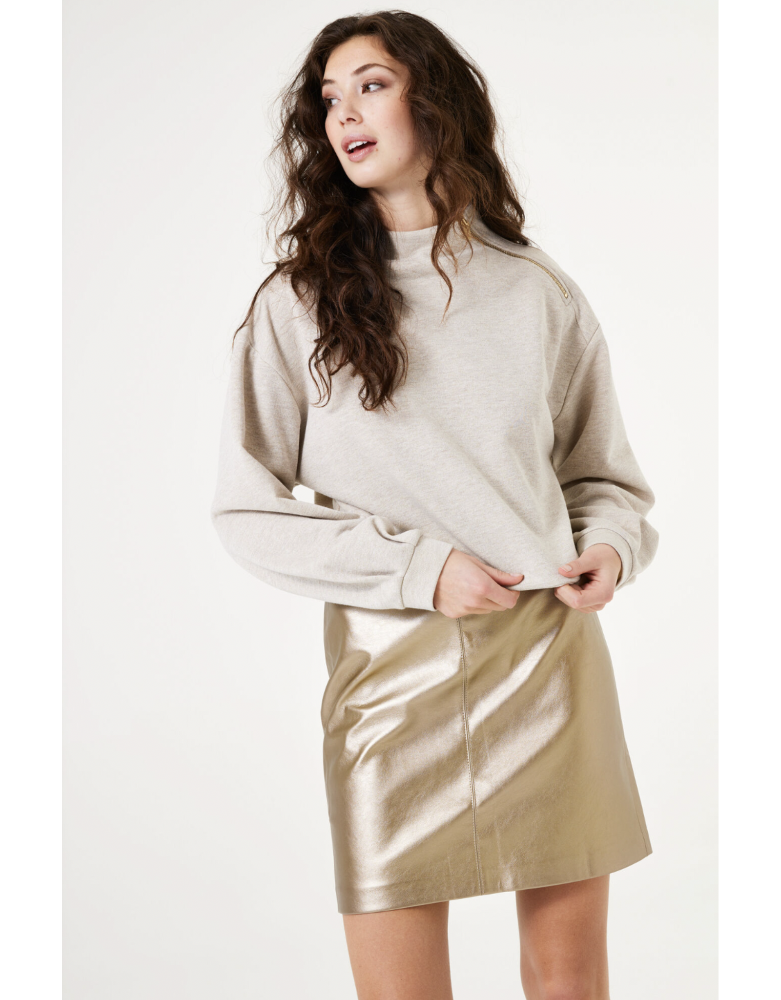 Garcia Garcia - Metallic Faux Leather Skirt (Bronze Gold)
