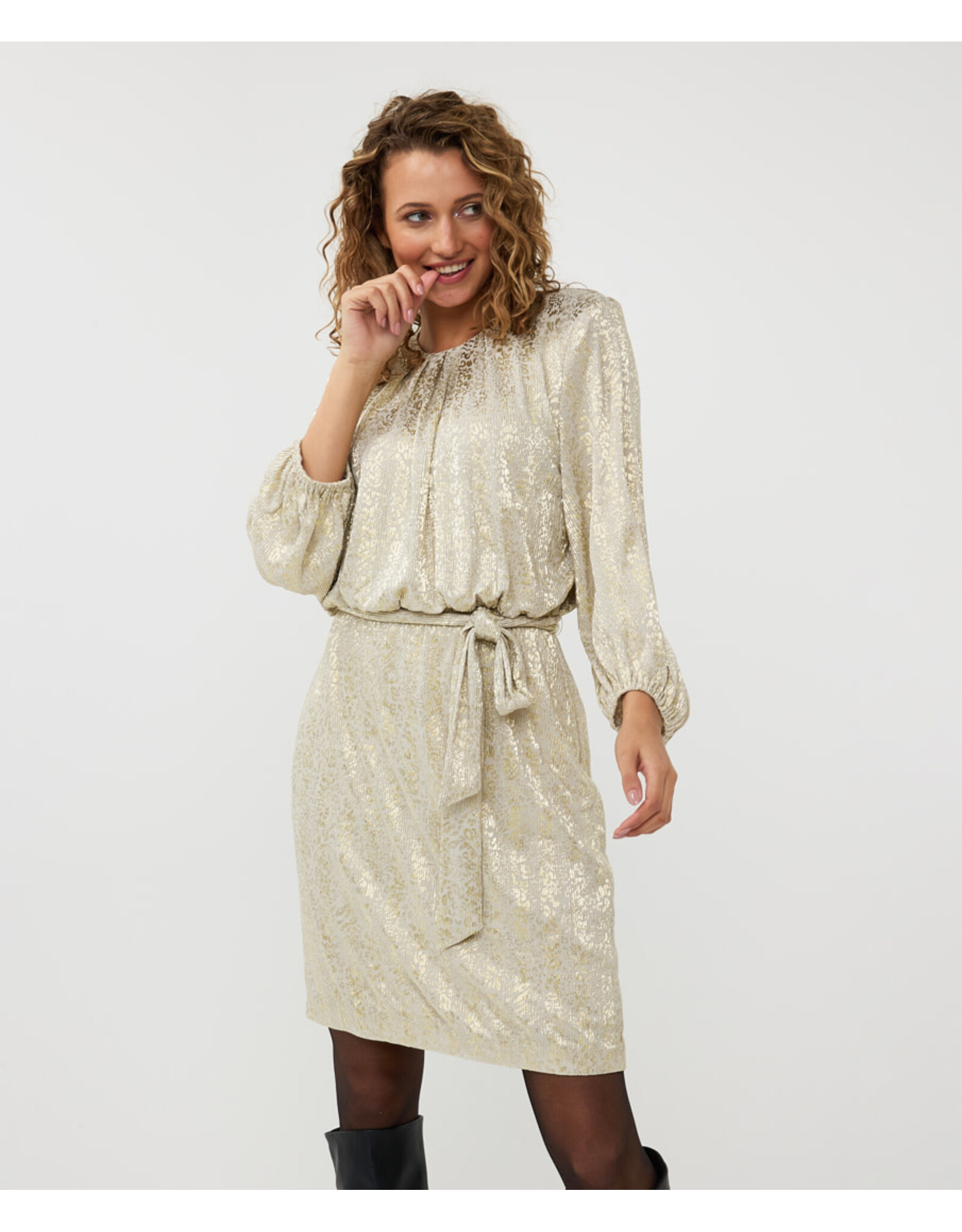 EsQualo EsQualo - Leopard Print Dress (Soft Gold)