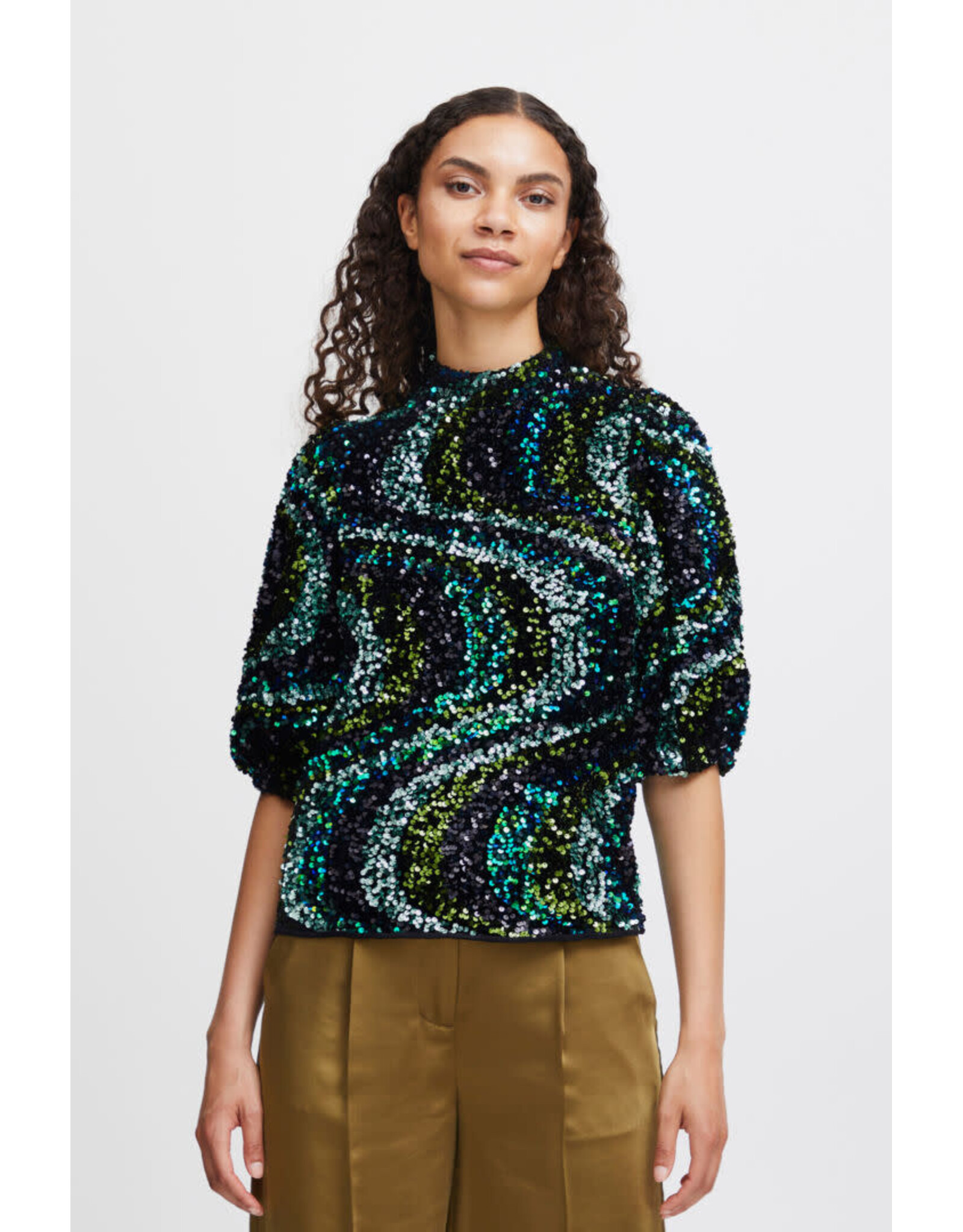 b.young b.young - Samio blouse - Sequince (black mix)