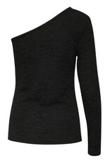 Kaffe Kaffe - Ronia asymmetric tee (black deep)