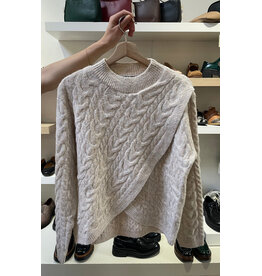 Papillon Papillon - Cable Knit Cross Over Sweater (Oatmeal)