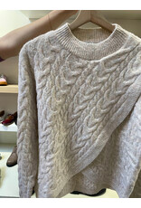 Papillon Papillon - Cable Knit Cross Over Sweater (Oatmeal)