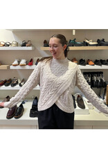 Papillon Papillon - Cable Knit Cross Over Sweater (Oatmeal)