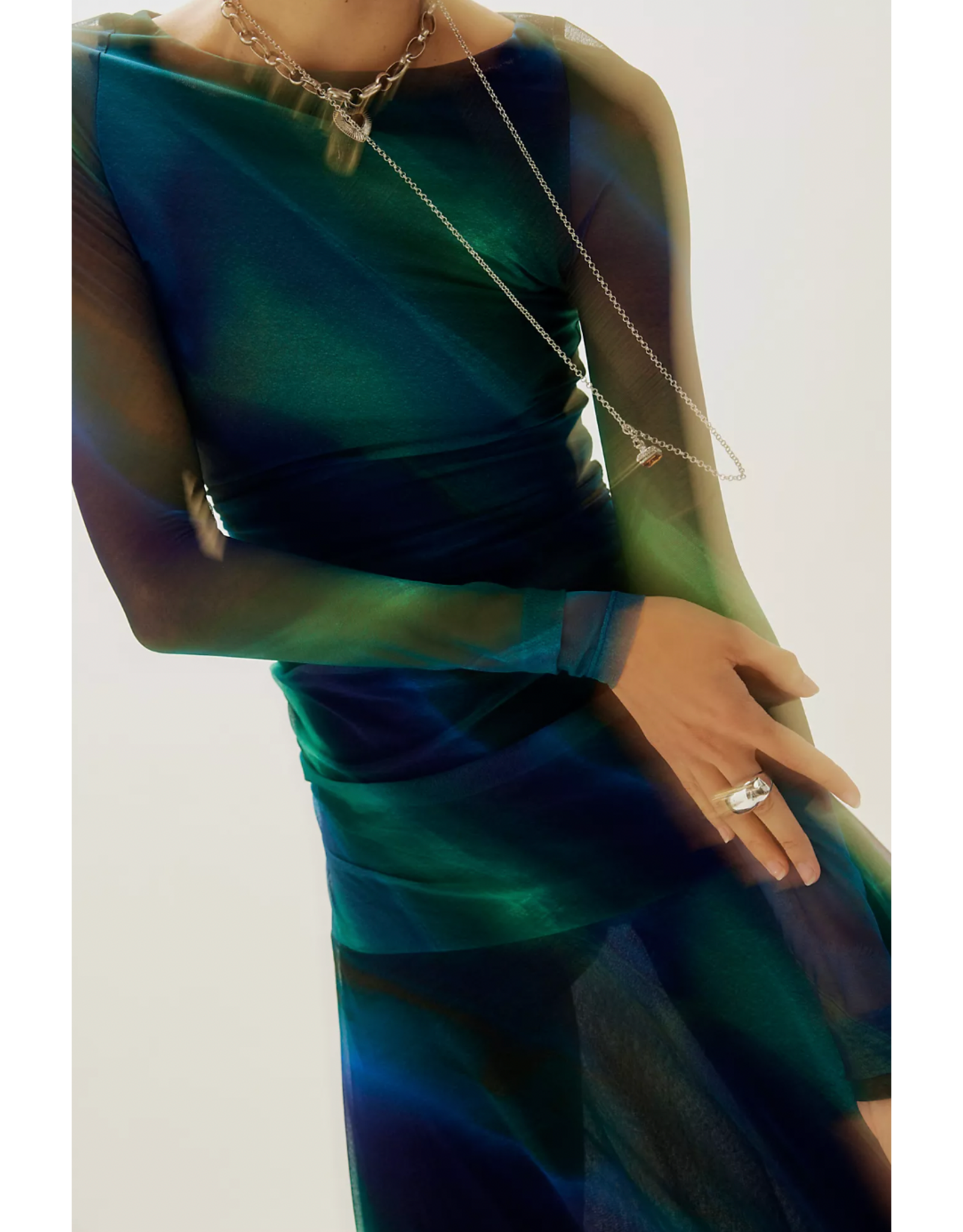 Free people Free People - Sunnei Mesh Maxi Dress (Deep Ocean)