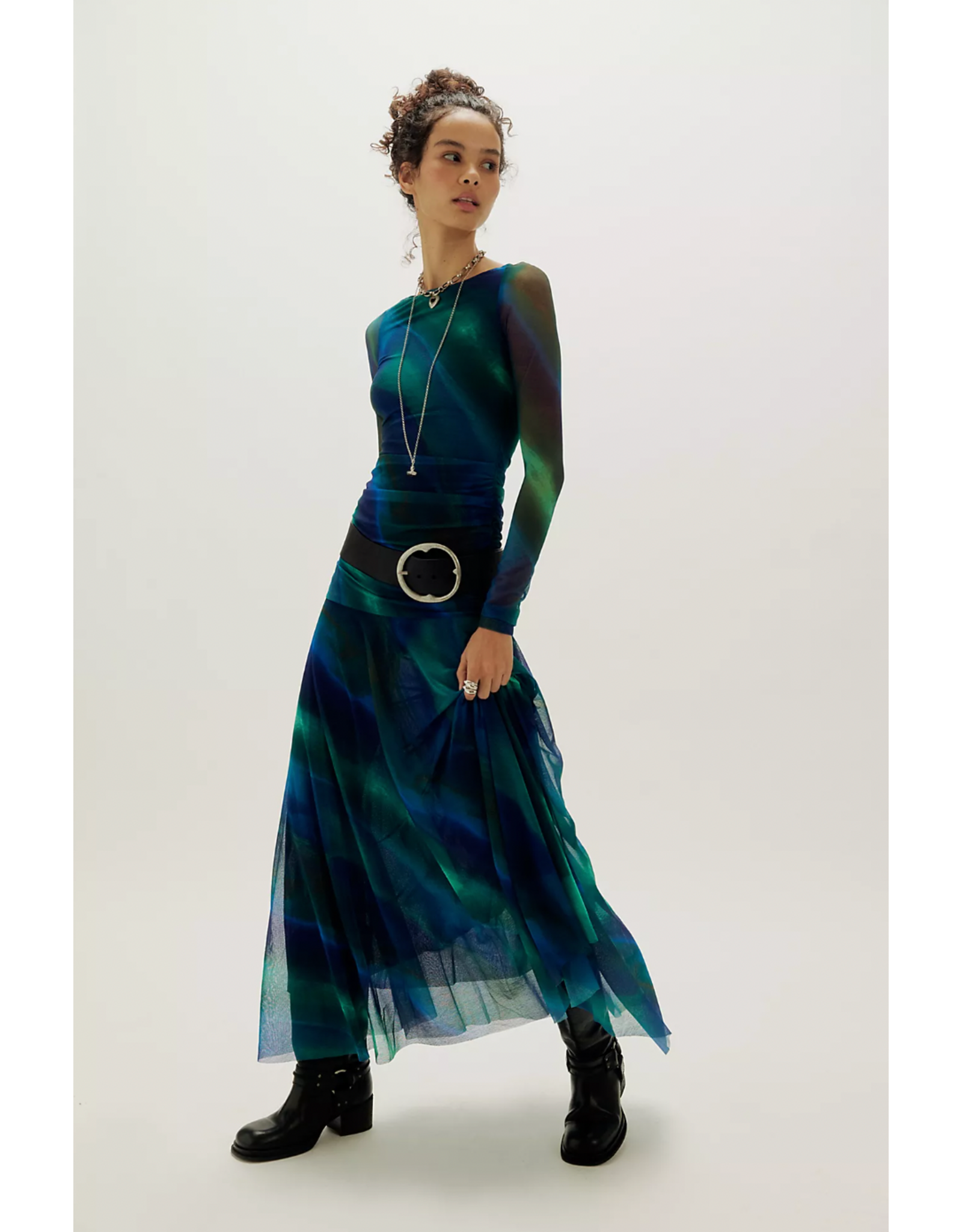 Free people Free People - Sunnei Mesh Maxi Dress (Deep Ocean)