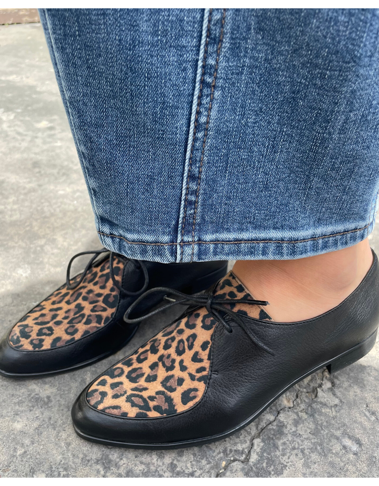 Django and Juliette Django & Juliette - Georgy (Black - Tan Leopard Leather - Suede)