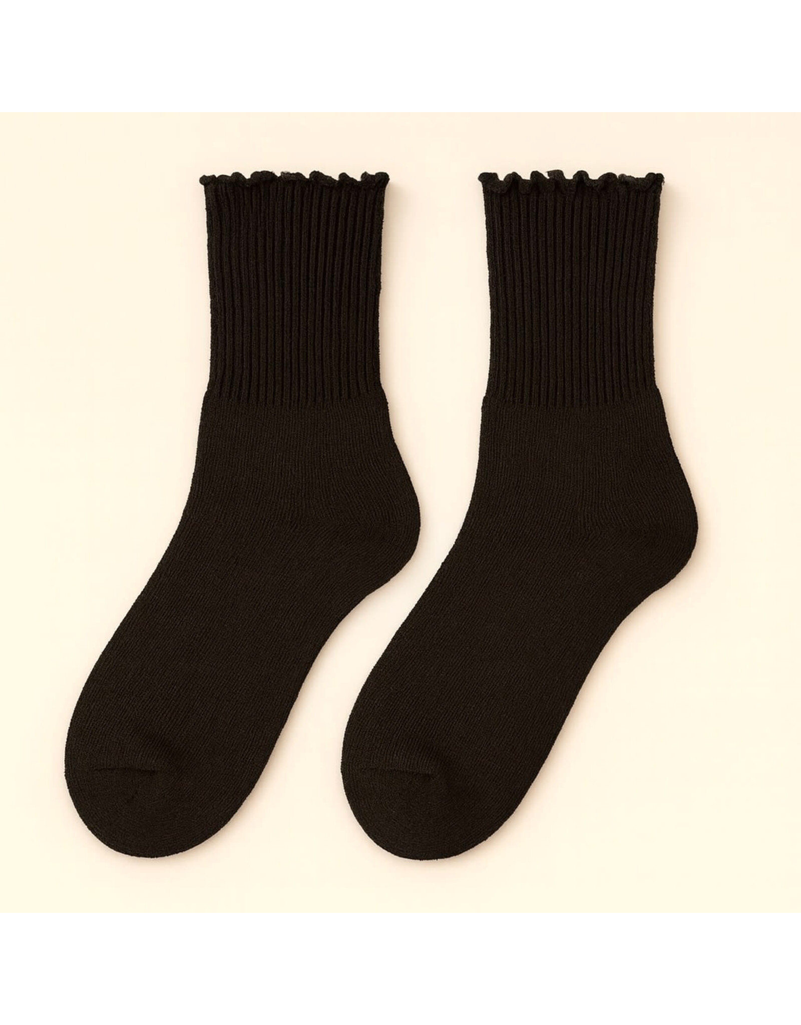 Pika & Bear Pika & Bear - "Mazzy" Crew Socks with Ruffled Edge Detail (2 pack)