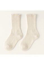 Pika & Bear Pika & Bear - "Mazzy" Crew Socks with Ruffled Edge Detail (2 pack)