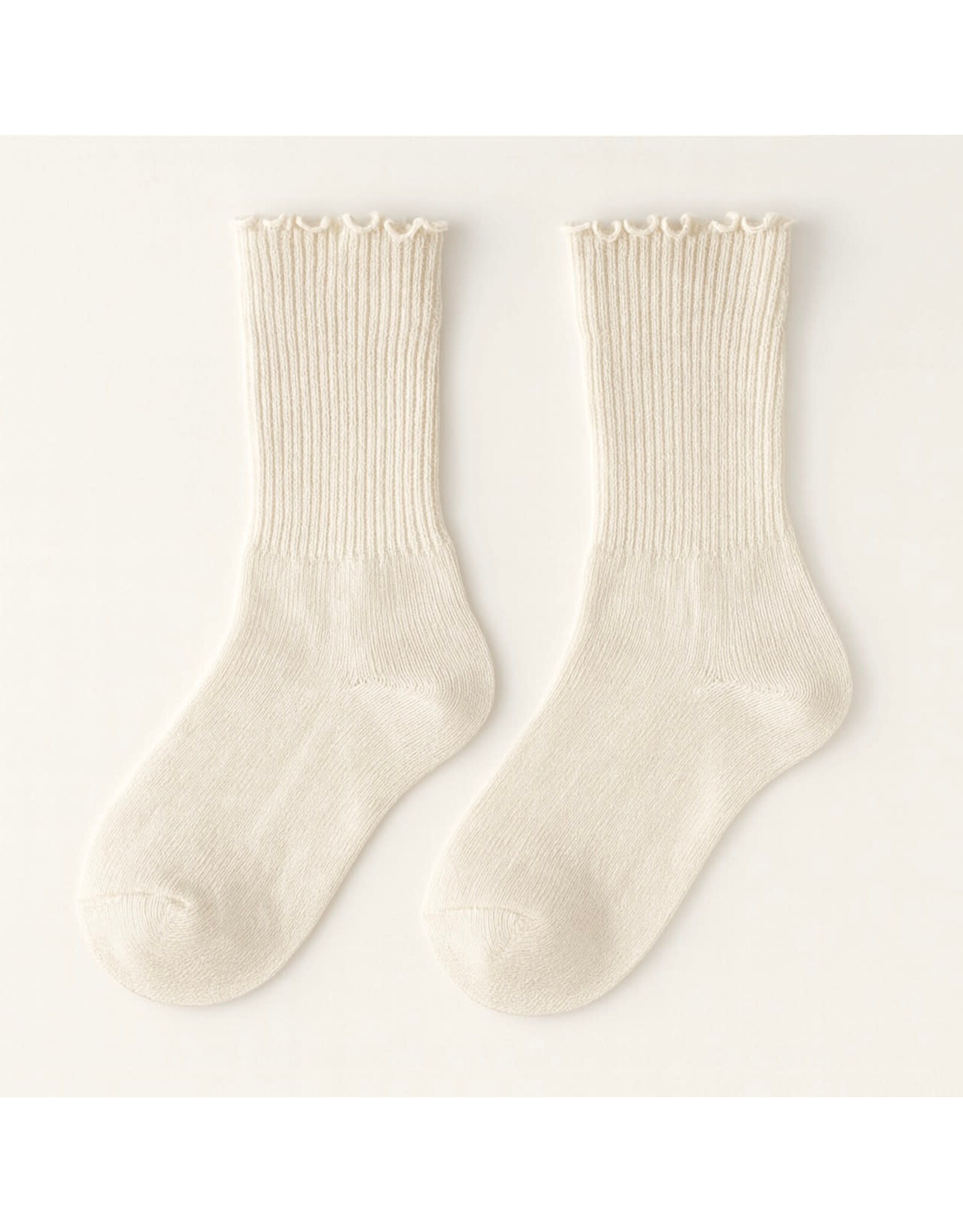 Pika & Bear Pika & Bear - "Mazzy" Crew Socks with Ruffled Edge Detail (2 pack)