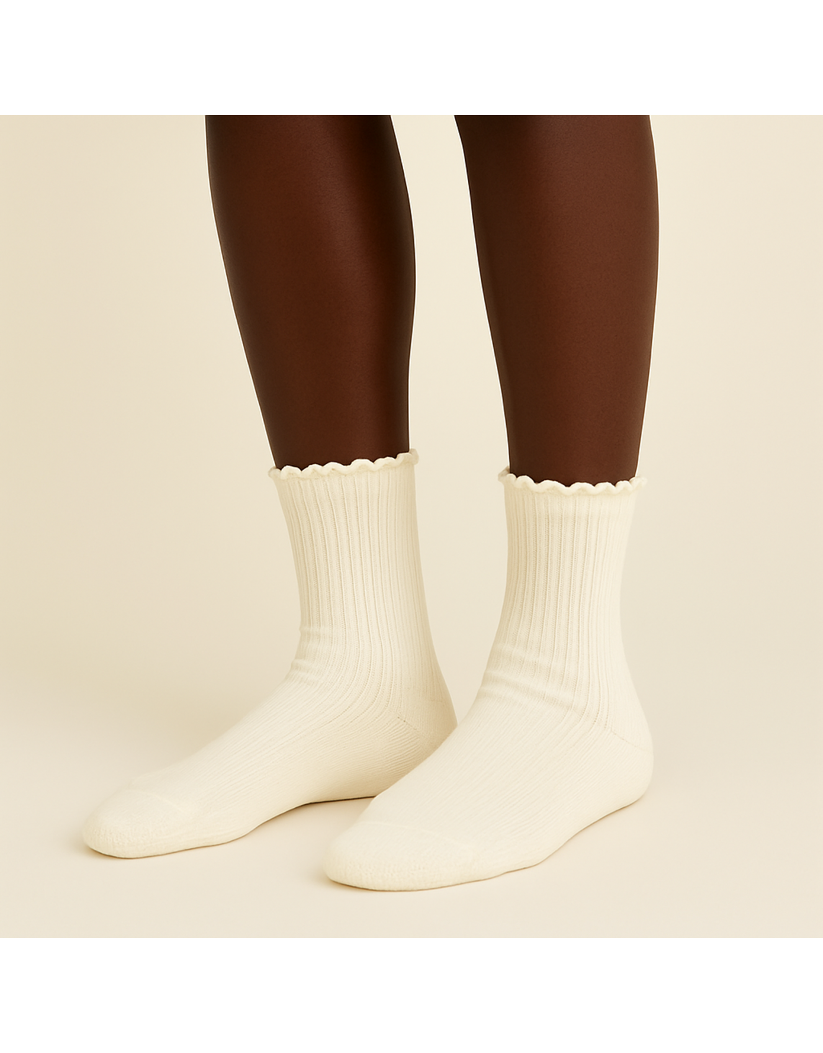 Pika & Bear Pika & Bear - "Mazzy" Crew Socks with Ruffled Edge Detail (2 pack)