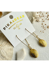Pika & Bear Pika & Bear - 	"Sophia" Vintage Oval Locket Drop Earrings in Raw Brass