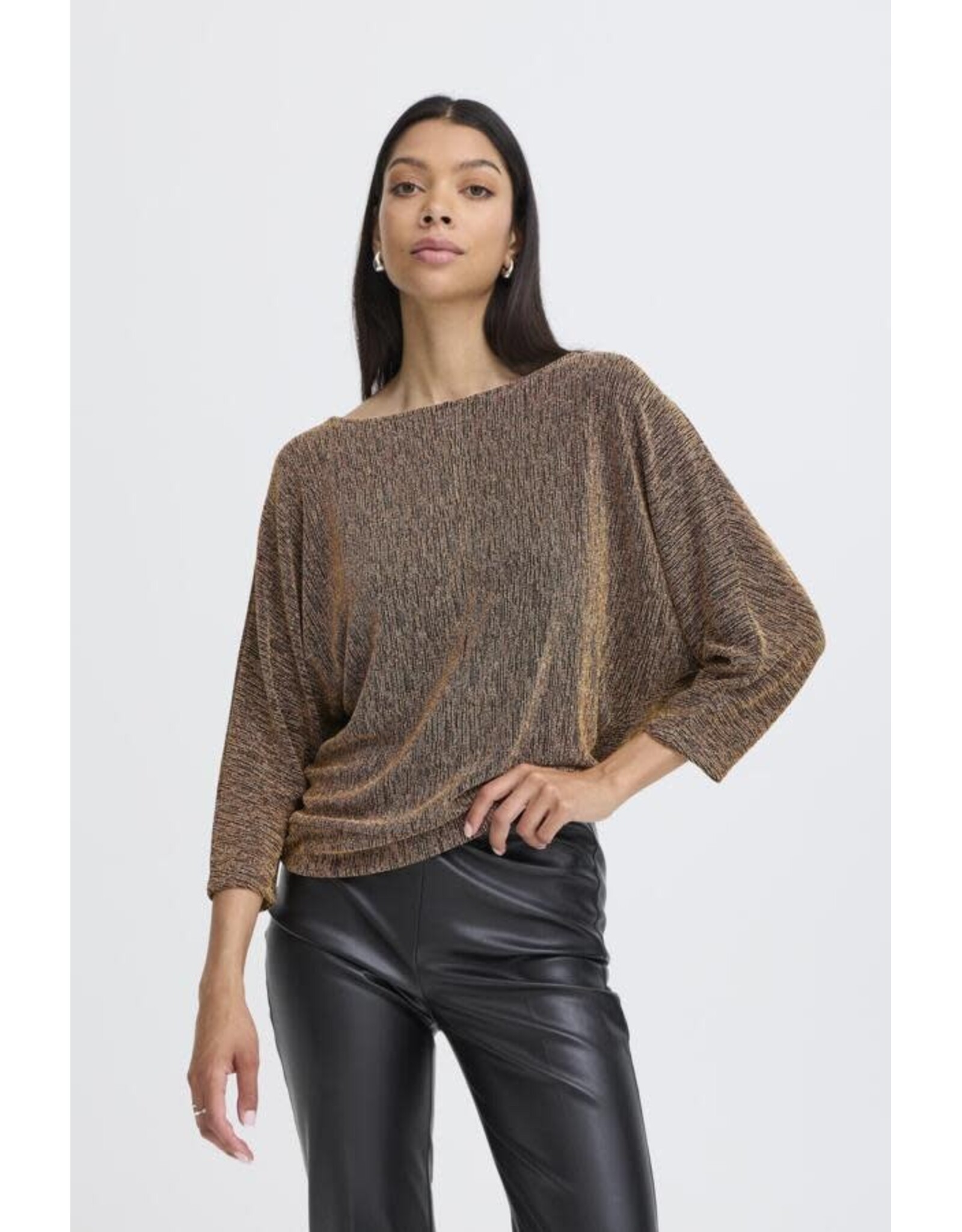 b.young b.young - Shiloh Cropped Sleeve Top (Gold)