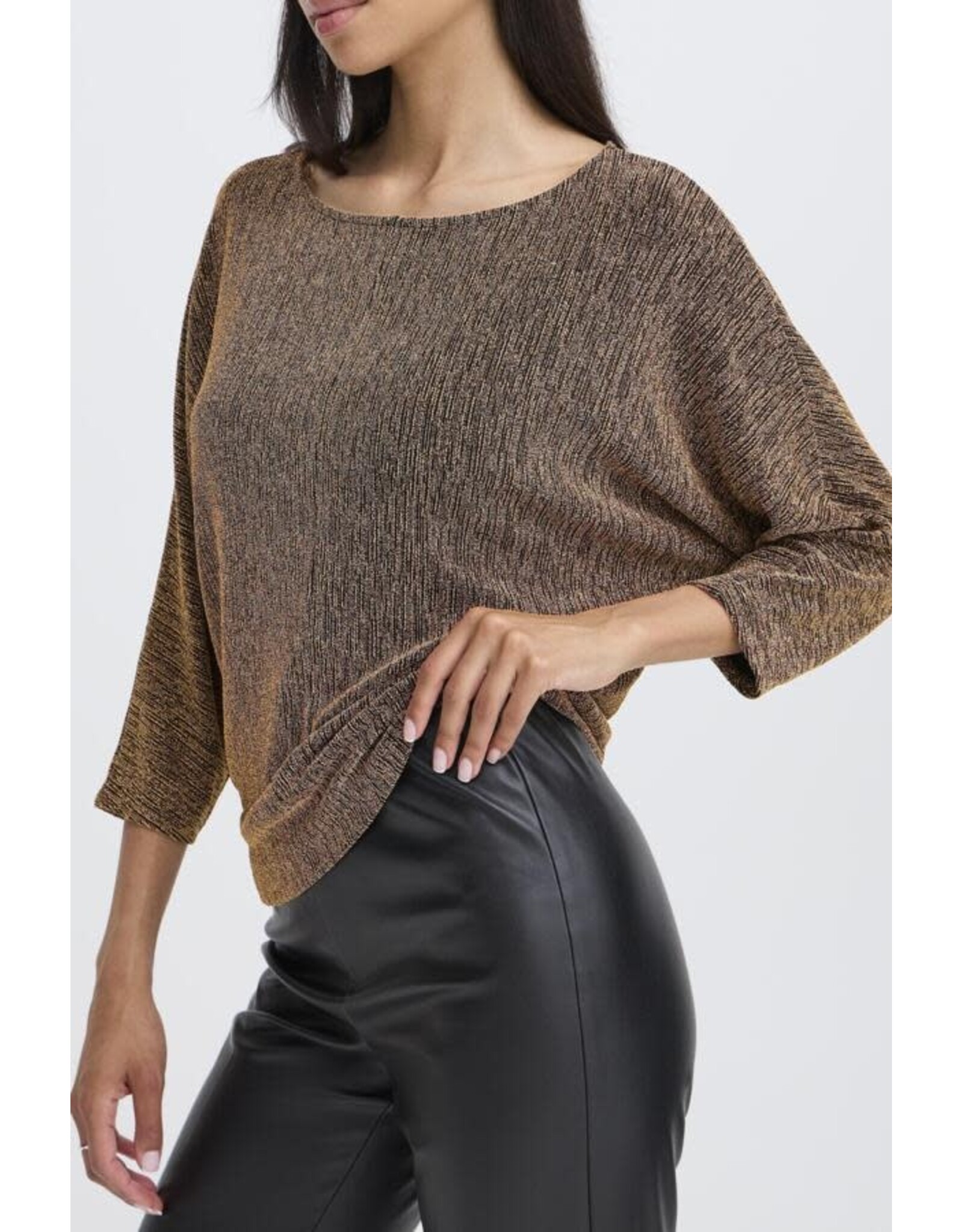 b.young b.young - Shiloh Cropped Sleeve Top (Gold)