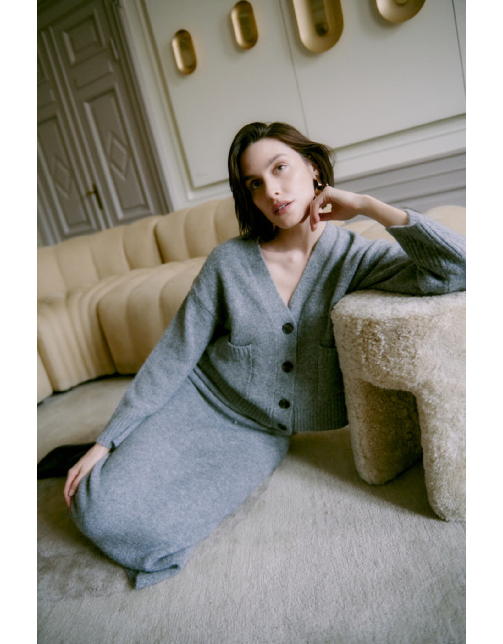 b.young b.young - Otti Cardigan (Mid Grey Melange)