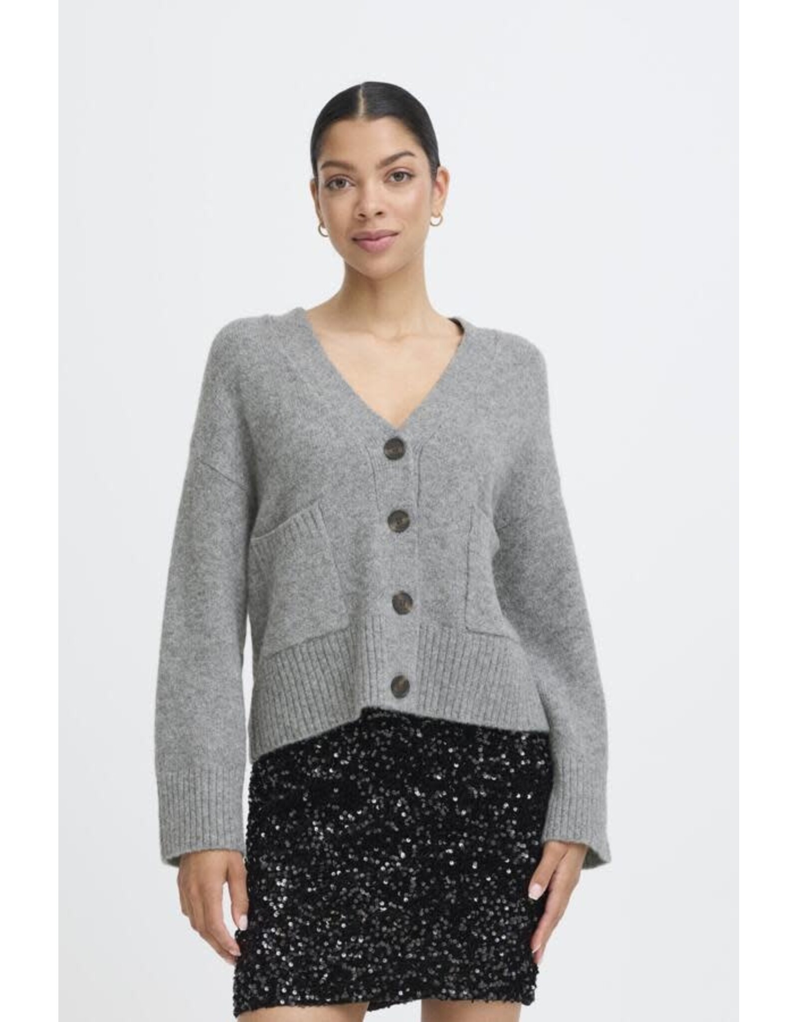 b.young b.young - Otti Cardigan (Mid Grey Melange)