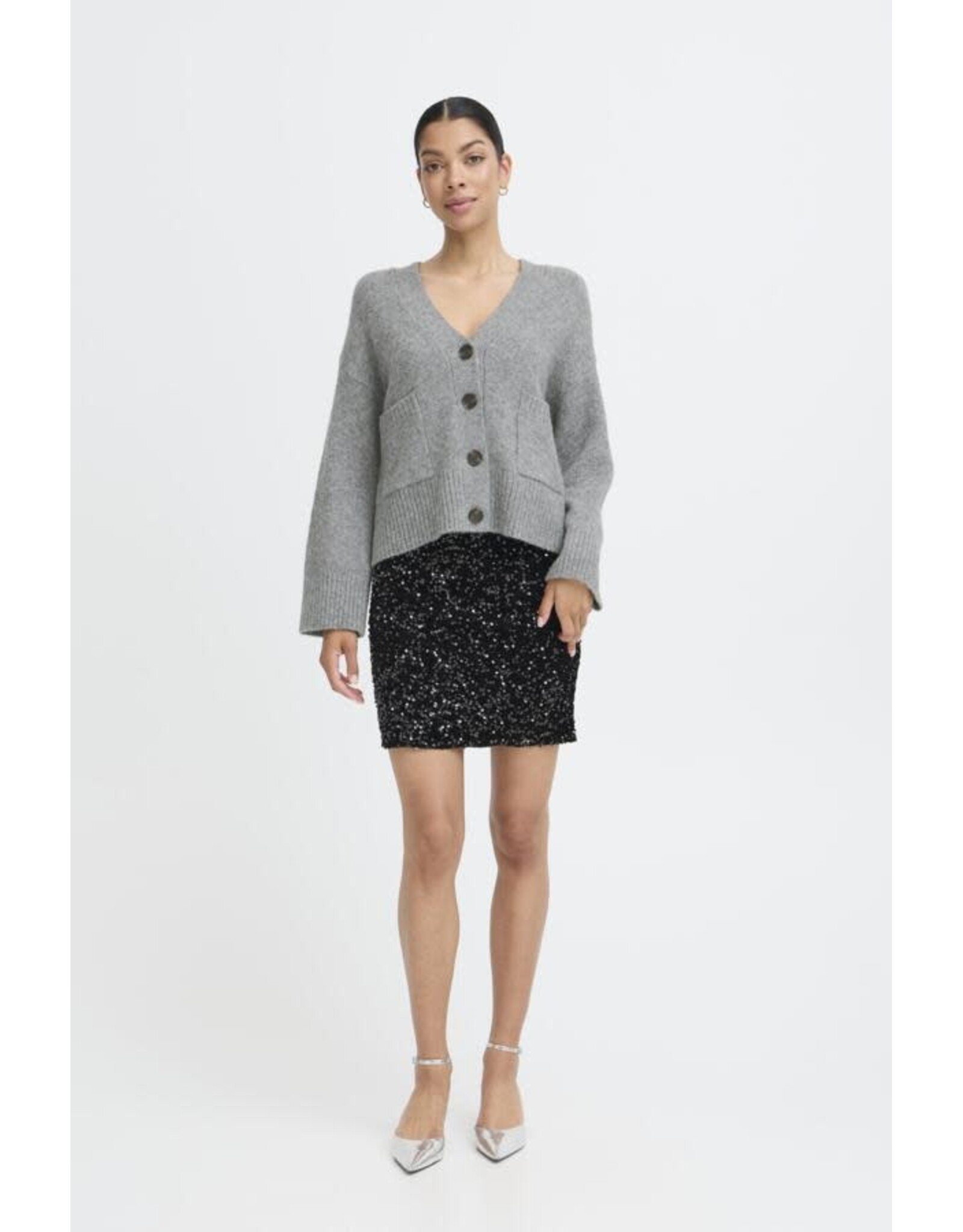 b.young b.young - Otti Cardigan (Mid Grey Melange)