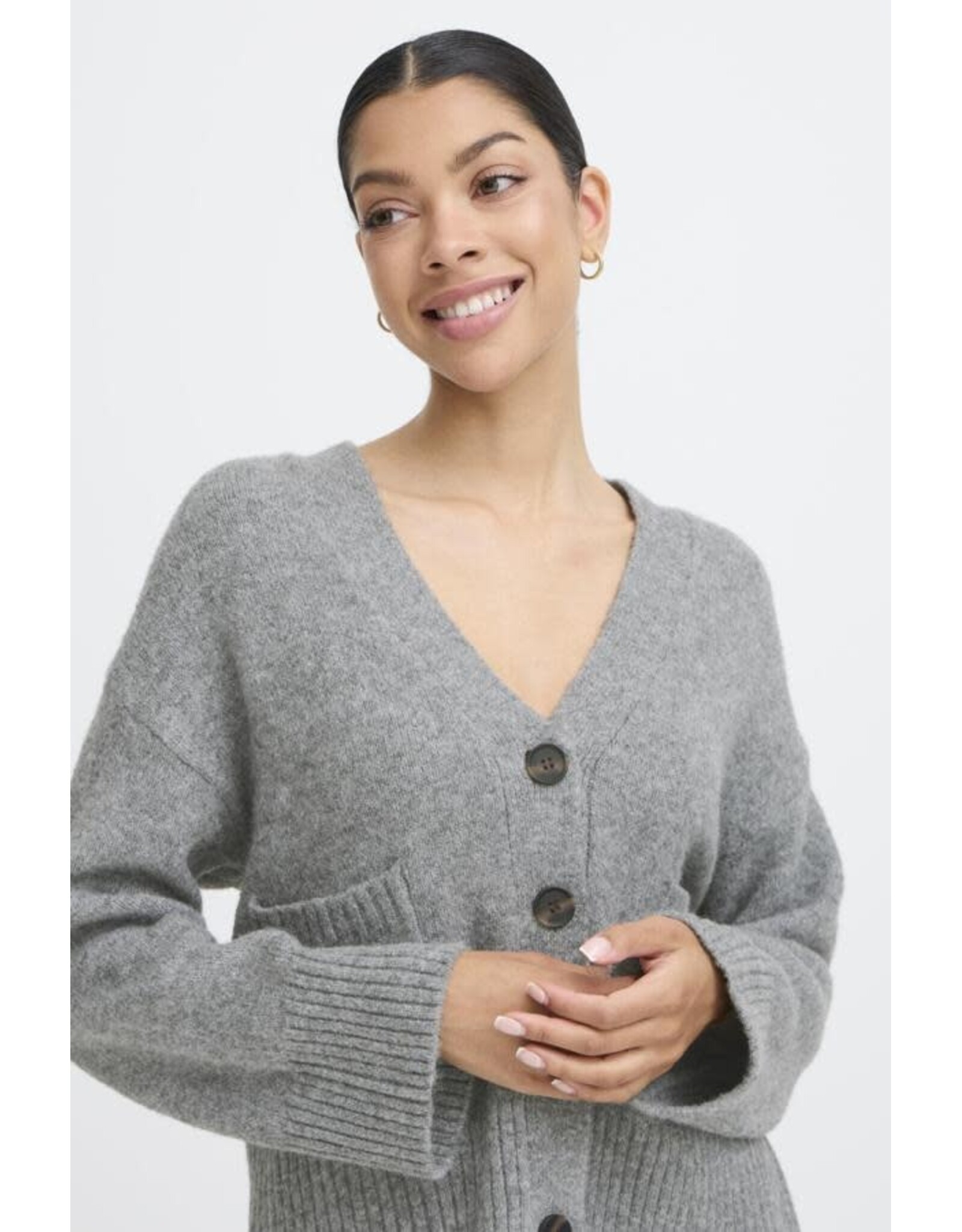 b.young b.young - Otti Cardigan (Mid Grey Melange)
