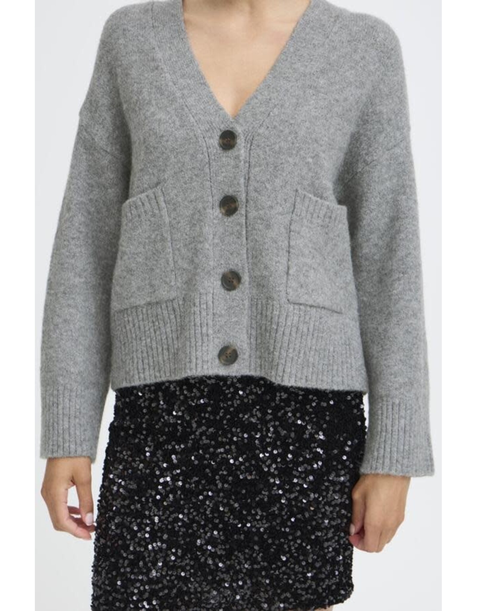 b.young b.young - Otti Cardigan (Mid Grey Melange)