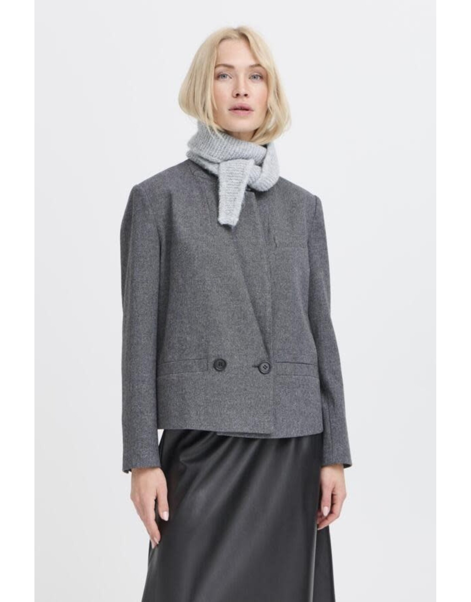 b.young b.young - Valma Narrow Scarf (Light Grey)