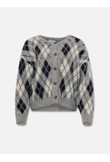 Sadie & Sage Sadie & Sage - Bec Argyle Sweater Cardigan (Grey)