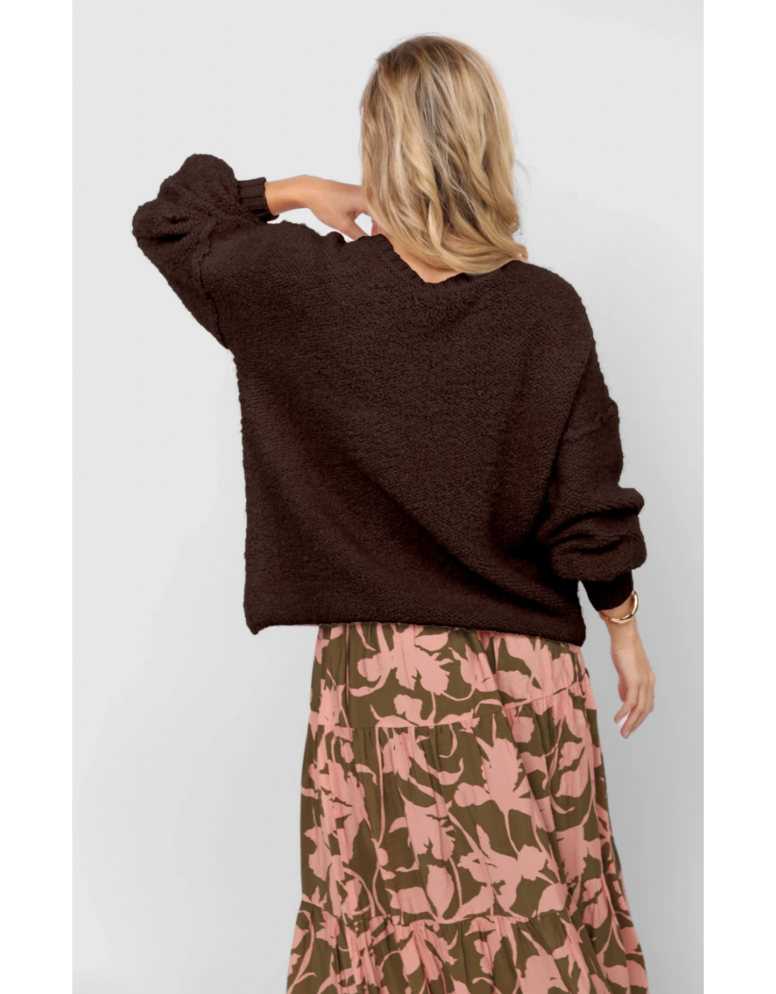 Sadie & Sage Sadie & Sage - Karlie Crewneck Pullover (Dark Brown)