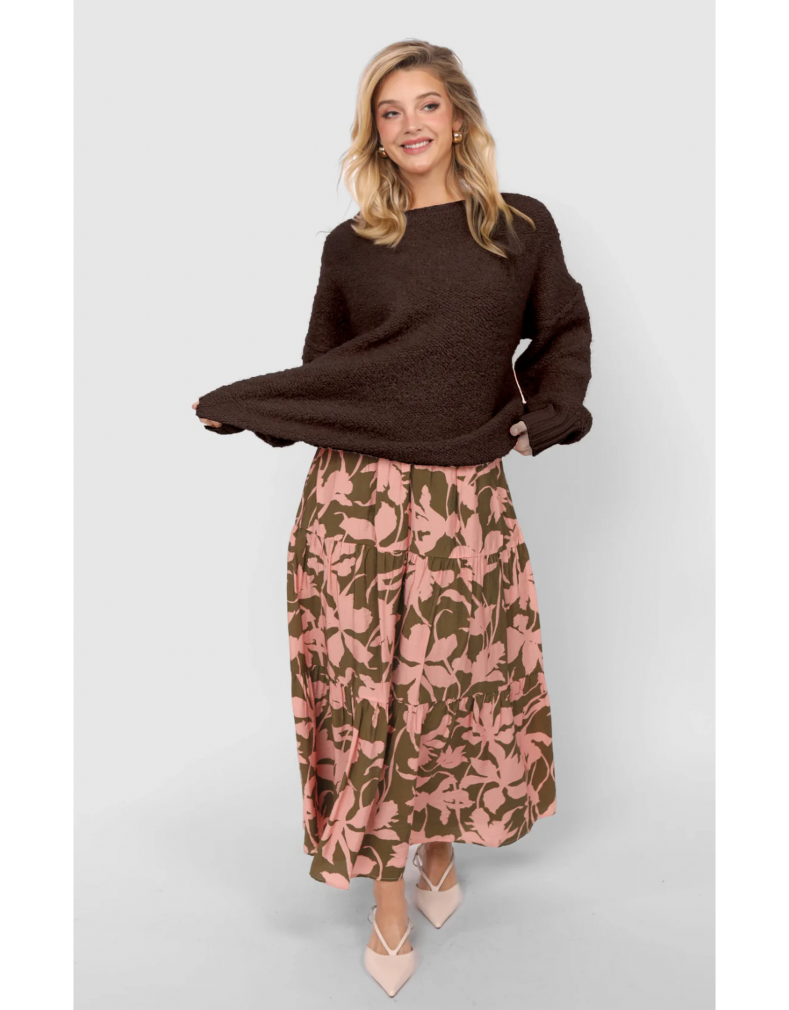 Sadie & Sage Sadie & Sage - Karlie Crewneck Pullover (Dark Brown)