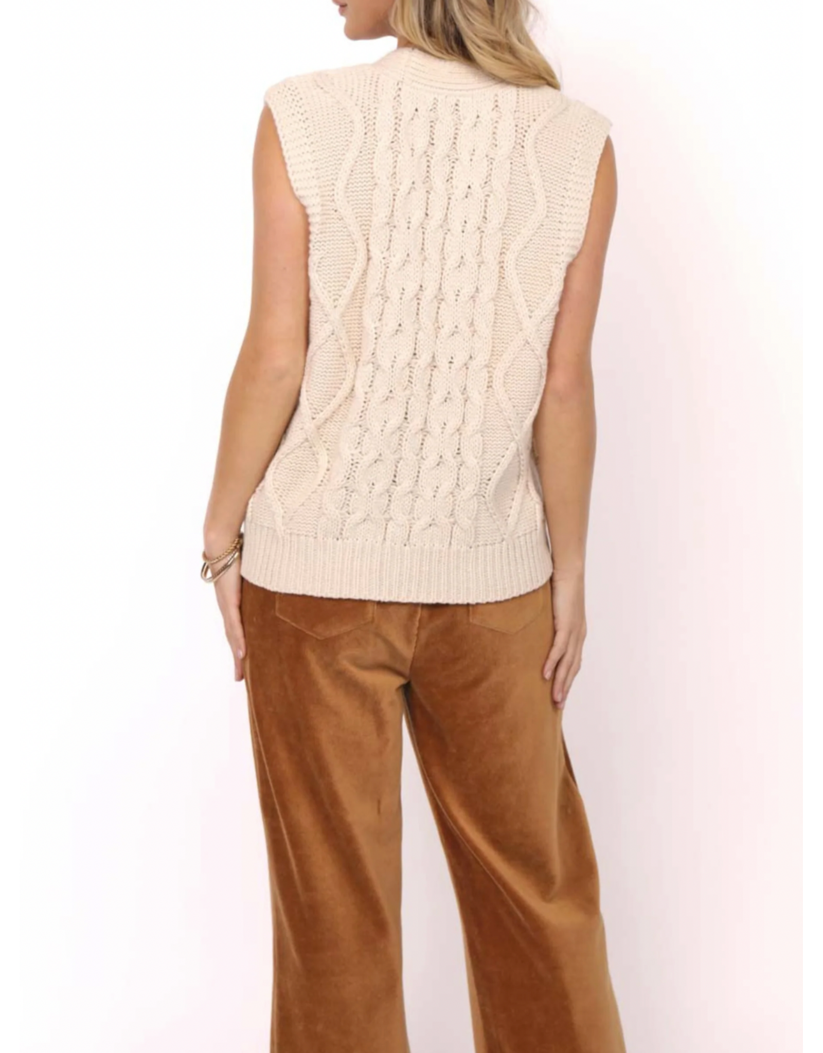 Sadie & Sage Sadie & Sage - Swift Cardigan Vest (Ivory)
