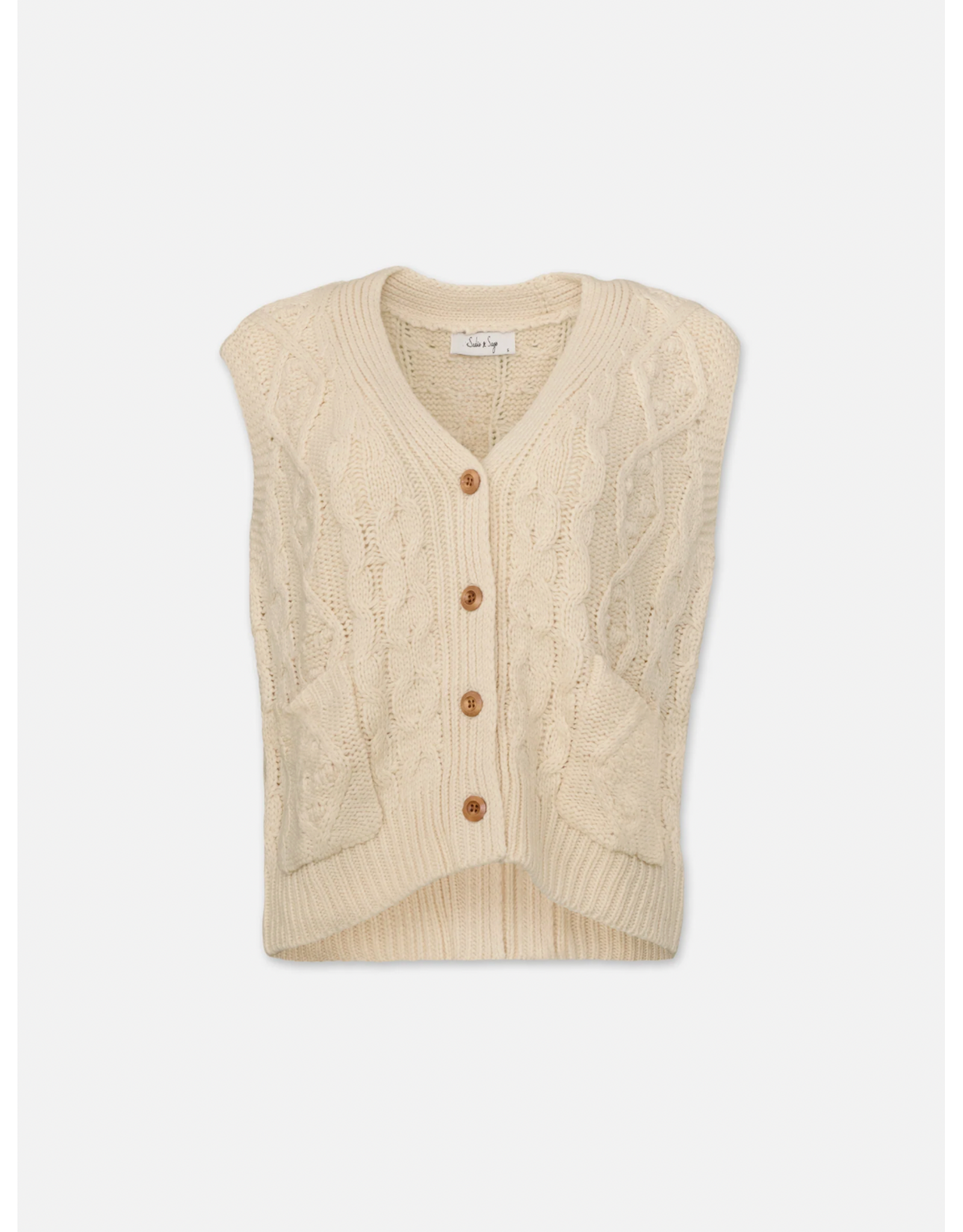 Sadie & Sage Sadie & Sage - Swift Cardigan Vest (Ivory)
