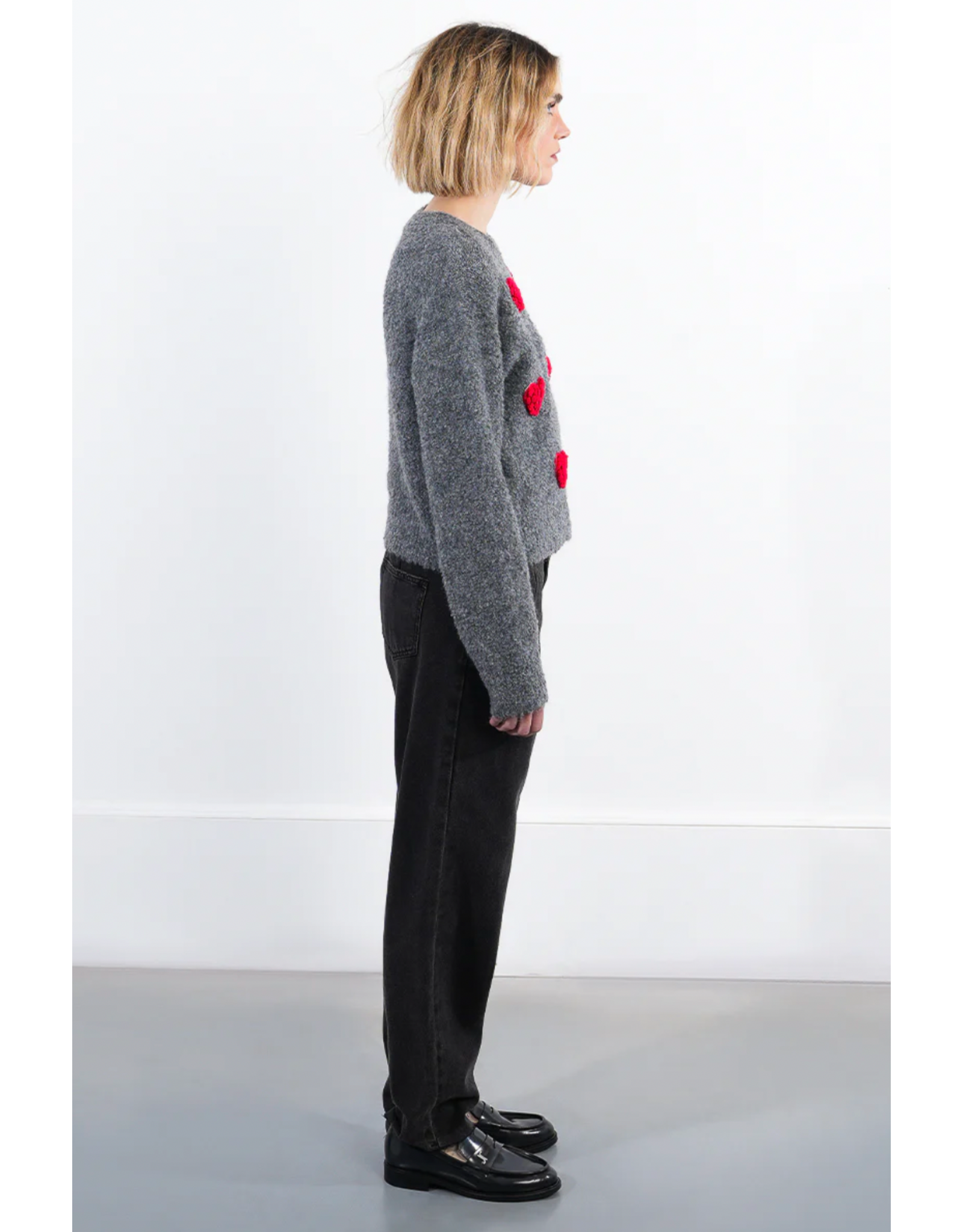 Molly Bracken Molly Bracken -  Puffy Heart Sweater (Grey)