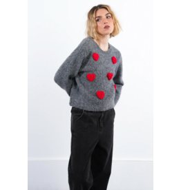 Molly Bracken Molly Bracken -  Puffy Heart Sweater (Grey)